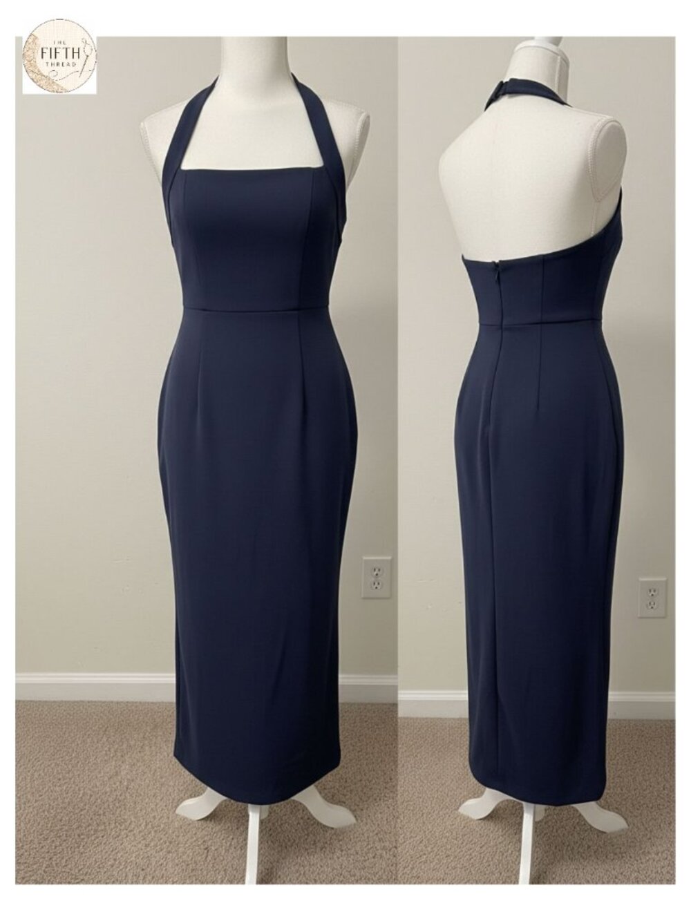 Women's Bodycon Midi Dress Halter Neck